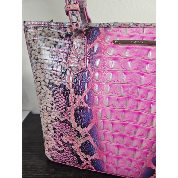 BRAHMIN Medium Asher Tote ~ Pink Cobra Ombre Melbourne NEW - Picture 6 of 7